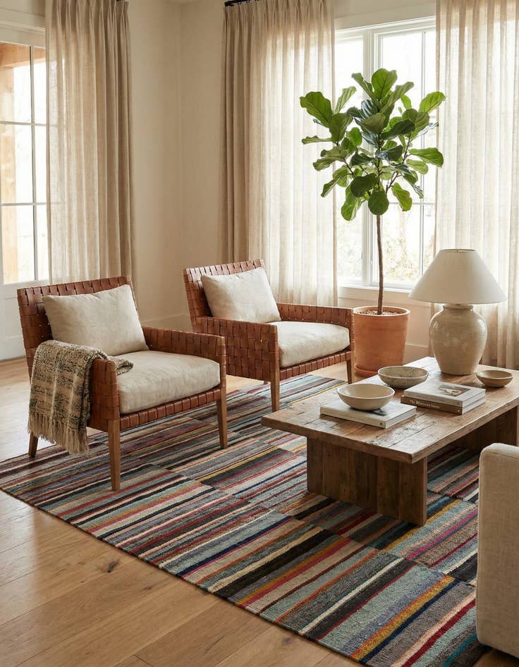 Detail image of 5' 6 x 7' 10  Hand Woven Kilim Modern Wool Rug