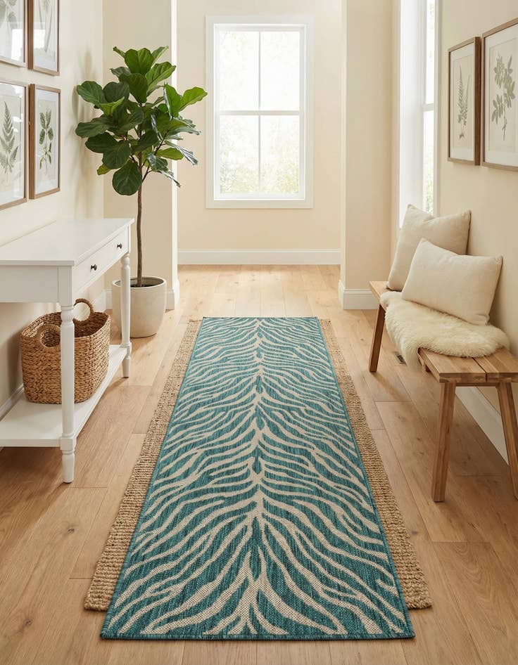 Detail image of  2' x 8'  Washable Safari Indoor / Outdoor Runner Rug