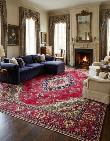 9' 8 x 12' 8 Hand Knotted Tabriz Persian Wool Rug