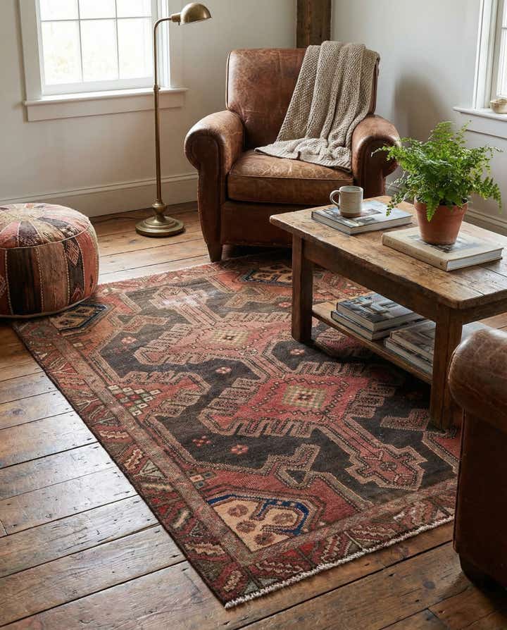 3' 6 x 4' 5 Hand Knotted Ultra Vintage Persian Wool Rug
