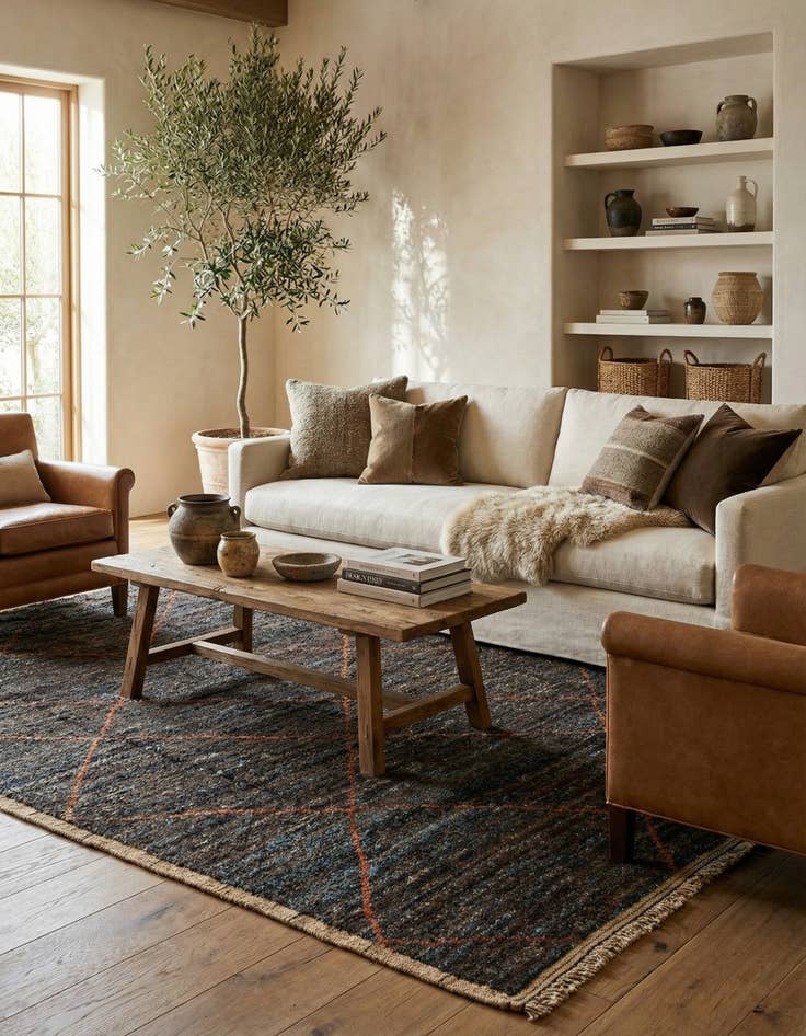 Detail image of 6' 2 x 9' 4  Hand Knotted Moroccan Wool Rug