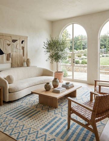 7' x 9' 9 Hand Woven Kilim Modern Wool Rug