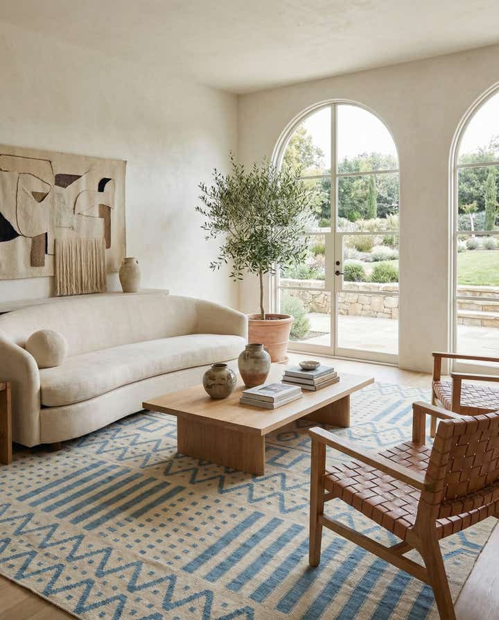 7' x 9' 9 Hand Woven Kilim Modern Wool Rug