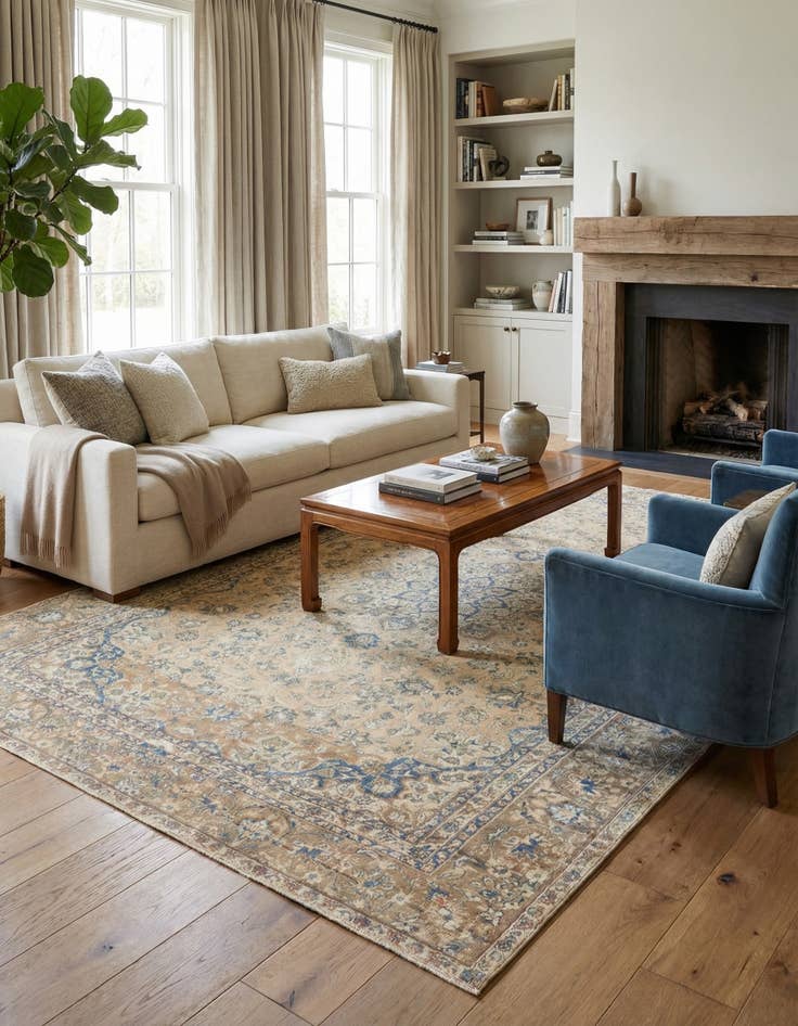 Detail image of 9' 3 x 12' 4  Hand Knotted Ultra Vintage Persian Wool Rug