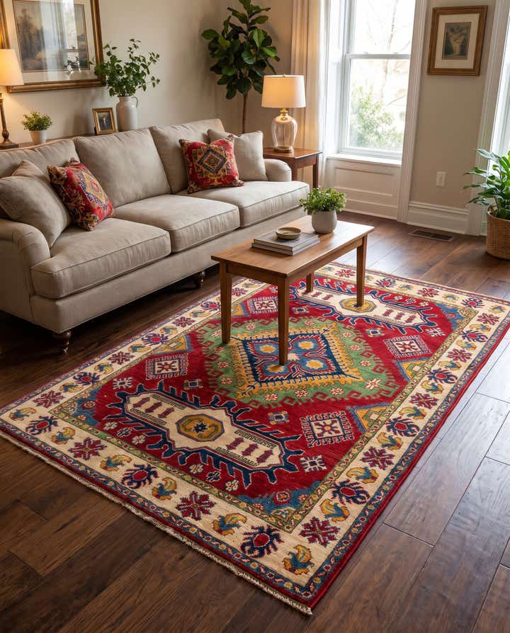 4' x 6' Hand Knotted Kazak Rug
