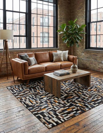 5' 1 x 8' 1 Cowhide - Patchwork Rug
