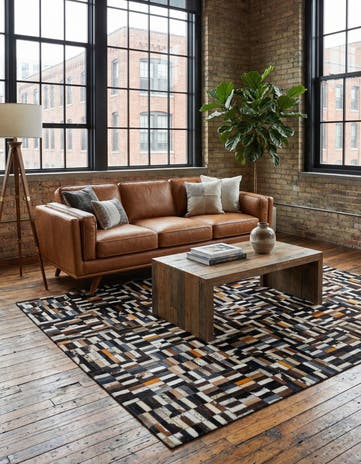 5' 1 x 8' 1 Cowhide - Patchwork Rug