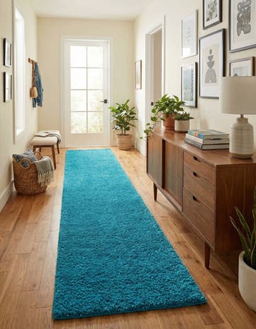 2' 7 x 16' 5 Solid Shag Runner Rug