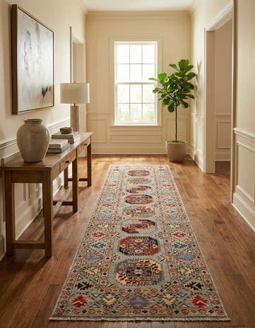2' 8 x 9' 9 Hand Knotted Kazak Runner Rug