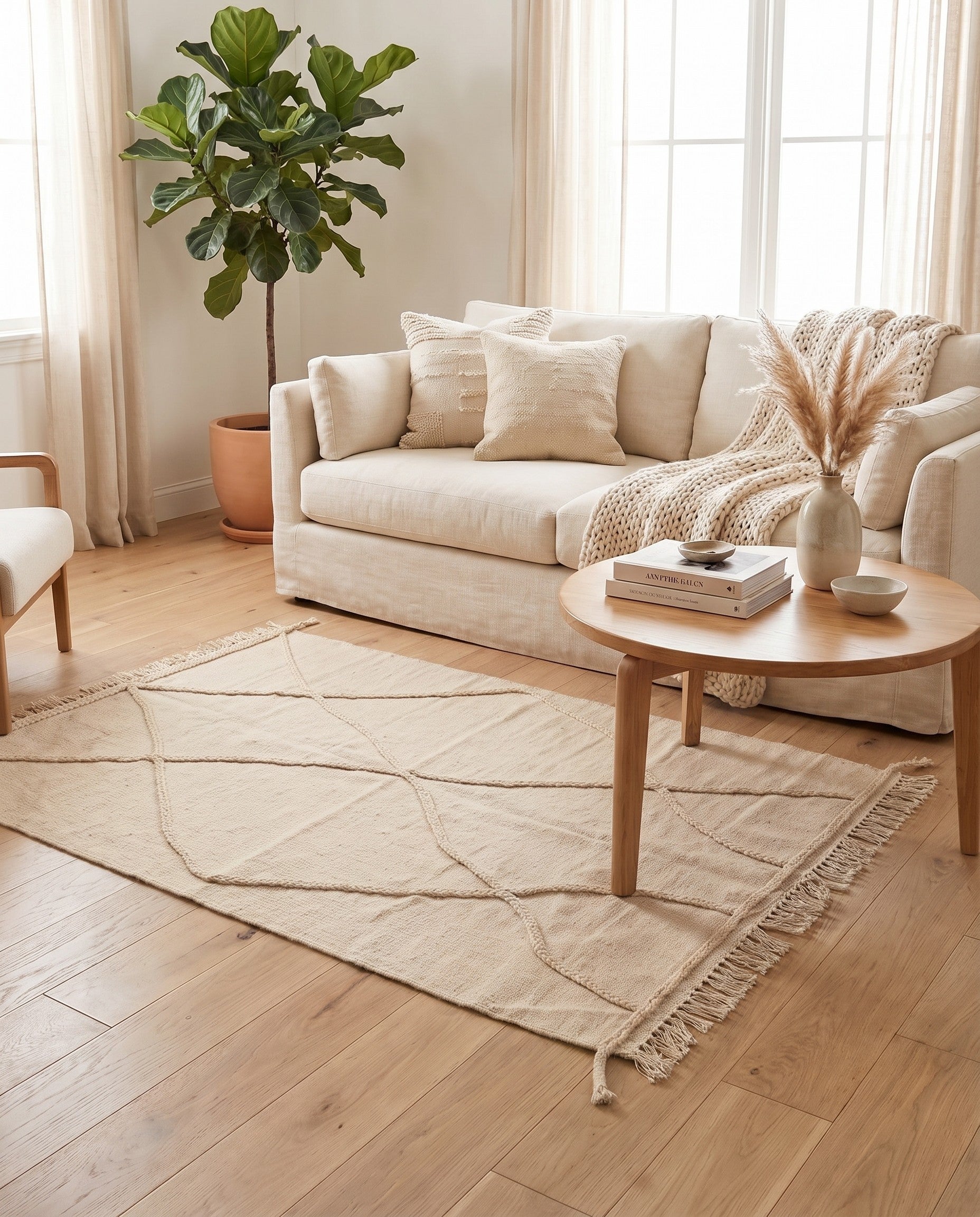 3' 5 x 5' 1 Hand Knotted Moroccan Wool Rug