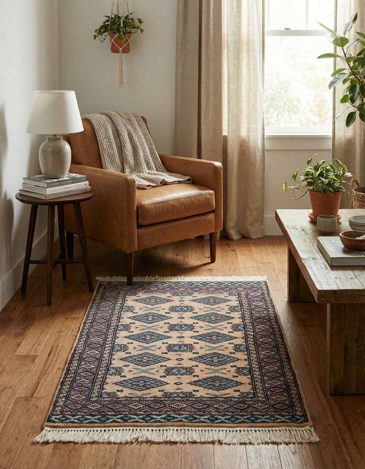 Detail image of  2' 8 x 3' 11  Hand Knotted Bokhara Oriental Rug