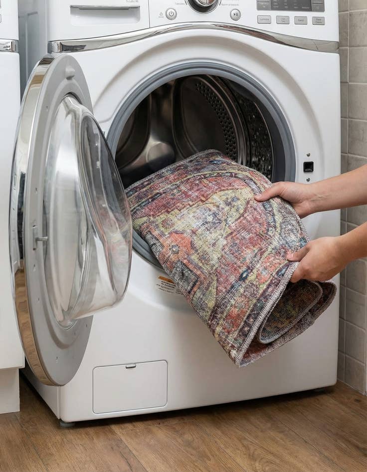 Detail image of 2' x 3'  Washable Maahru Oval Rug