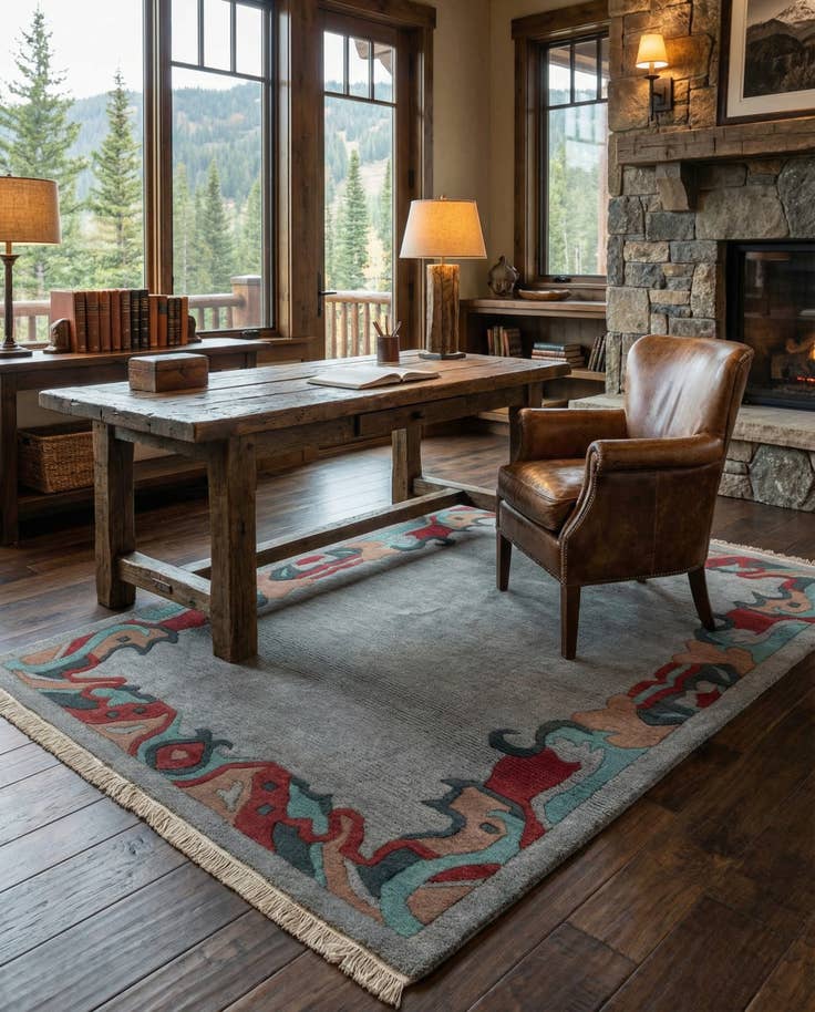 Detail image of 4' 2 x 5' 11 Hand Knotted Tibet Wool Rug