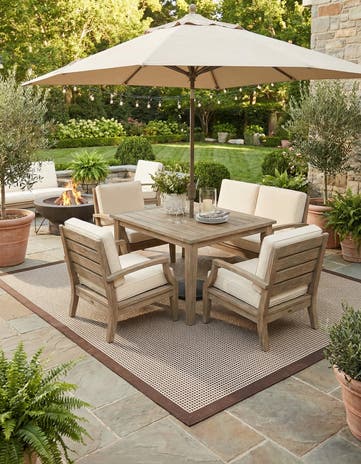 10' x 10' Easy-Clean Border Indoor / Outdoor Square Rug