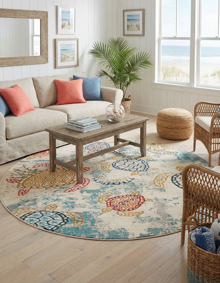 7' 10 x 7' 10 Washable Amalfi Round Rug