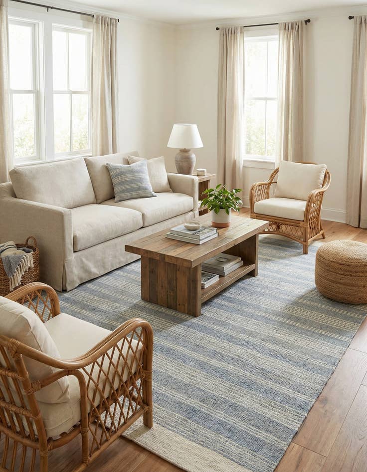 Detail image of 7' 10 x 10'  Hand Woven Lariat Rug