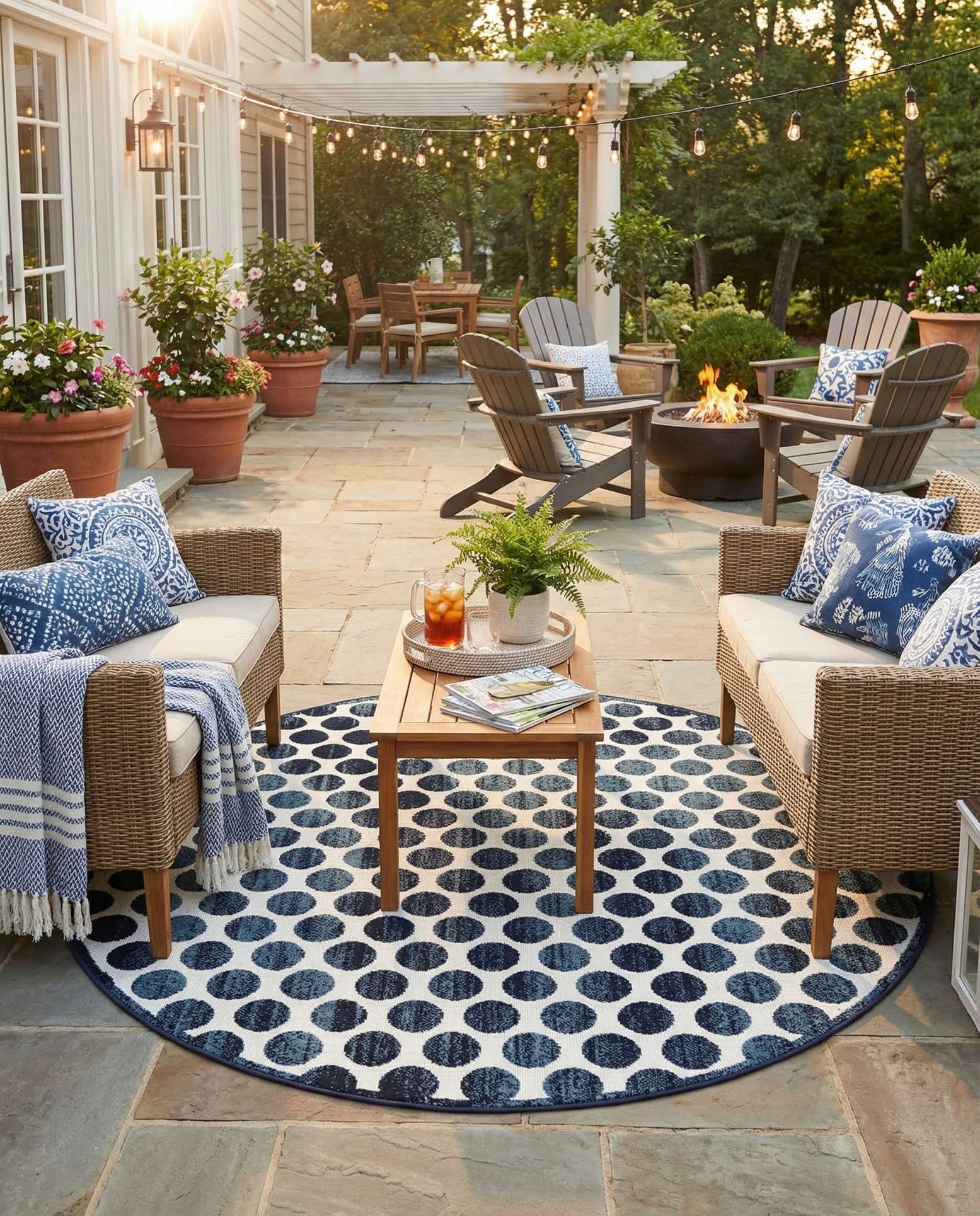 7' 10 x 7' 10 Easy-Clean Sabrina Soto Indoor / Outdoor Round Rug