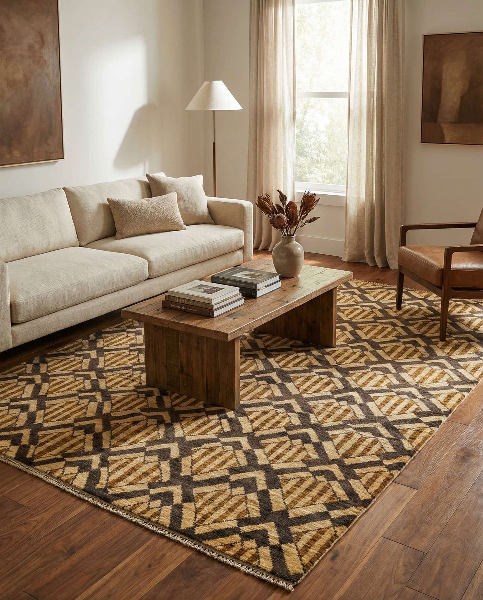 5' x 6' 7 Hand Knotted Modern Ziegler Wool Rug