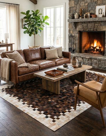 5' x 8' Cowhide Stocks Rug