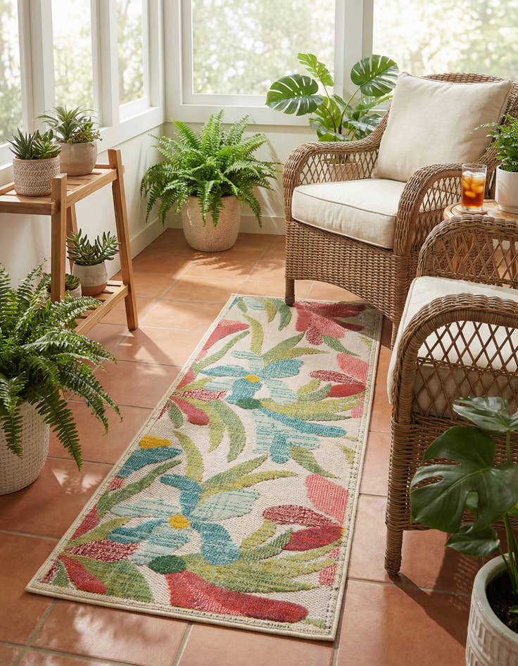 Detail image of 2' x 5' Easy-Clean Casablanca Indoor / Outdoor Runner Rug