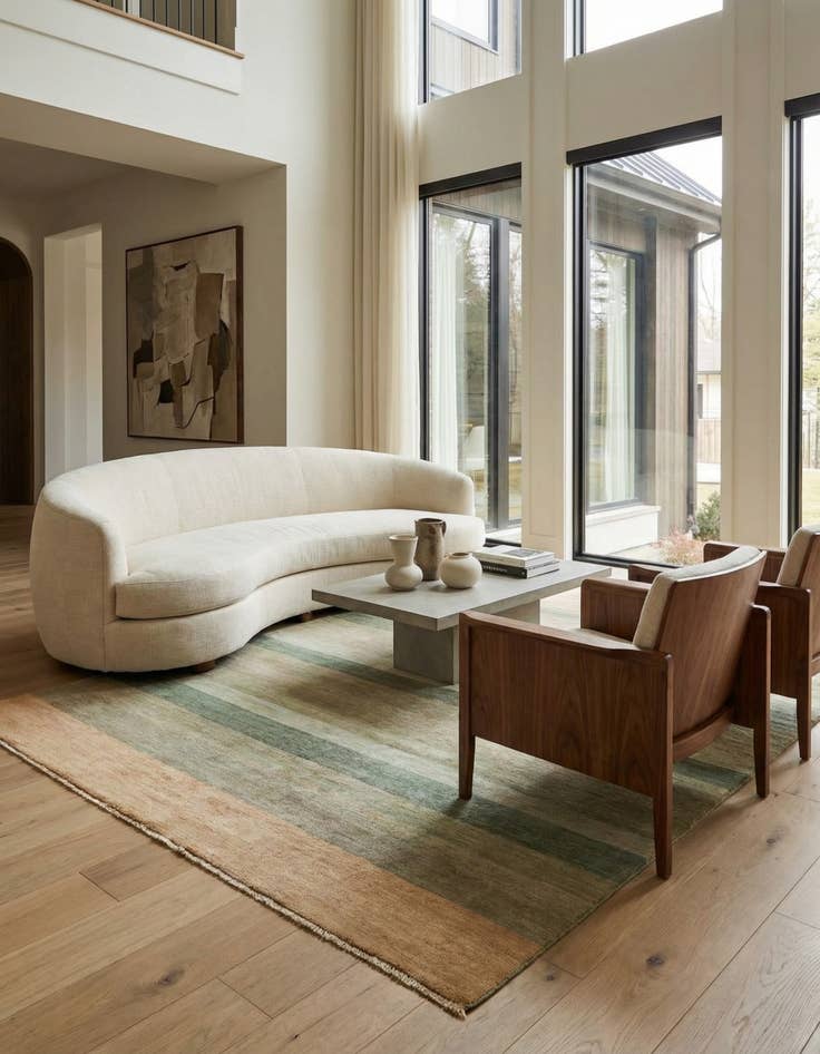 Detail image of  8' 5 x 11' 4  Hand Knotted Modern Ziegler Rug