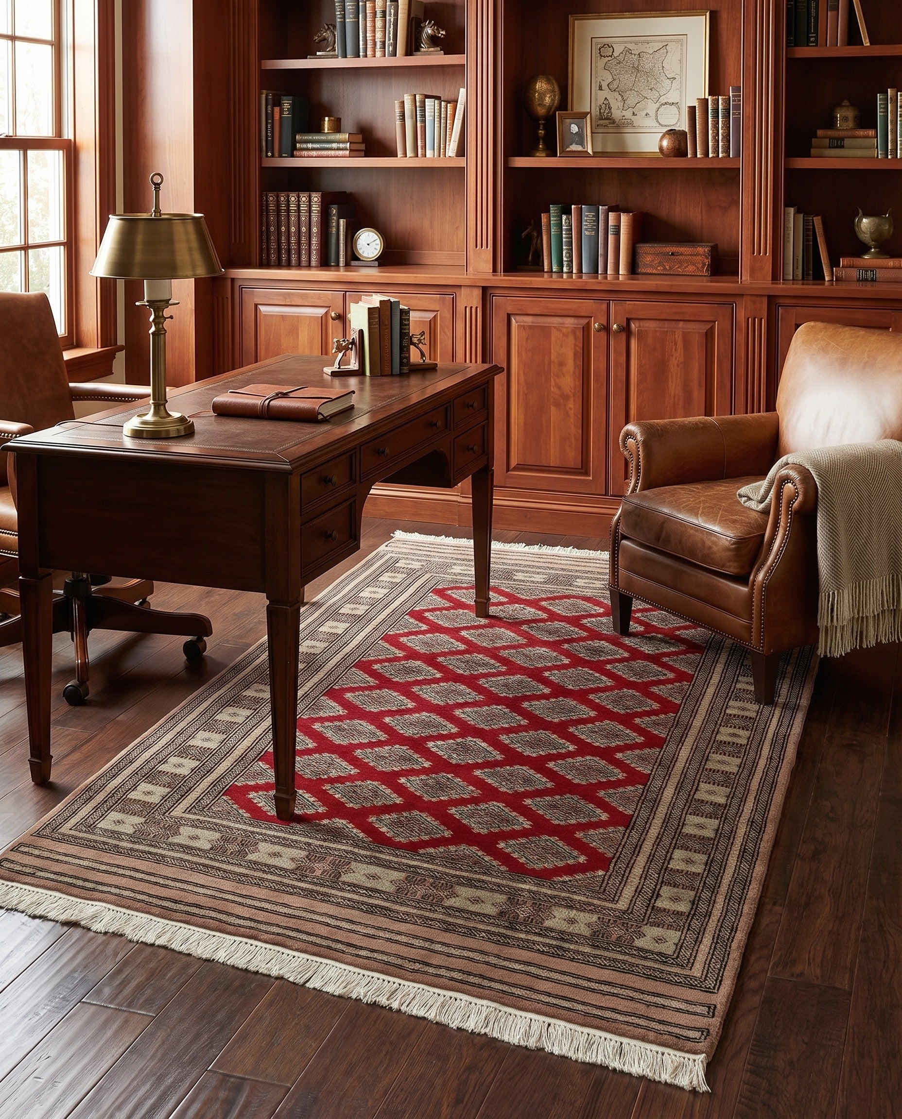 4' 1 x 6' 4 Hand Knotted Bokhara Oriental Wool Rug