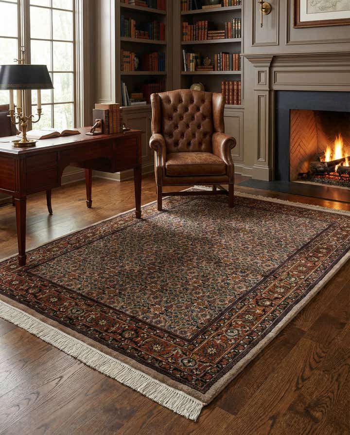 4' 2 x 6' 6 Hand Knotted Bidjar Oriental Wool Rug
