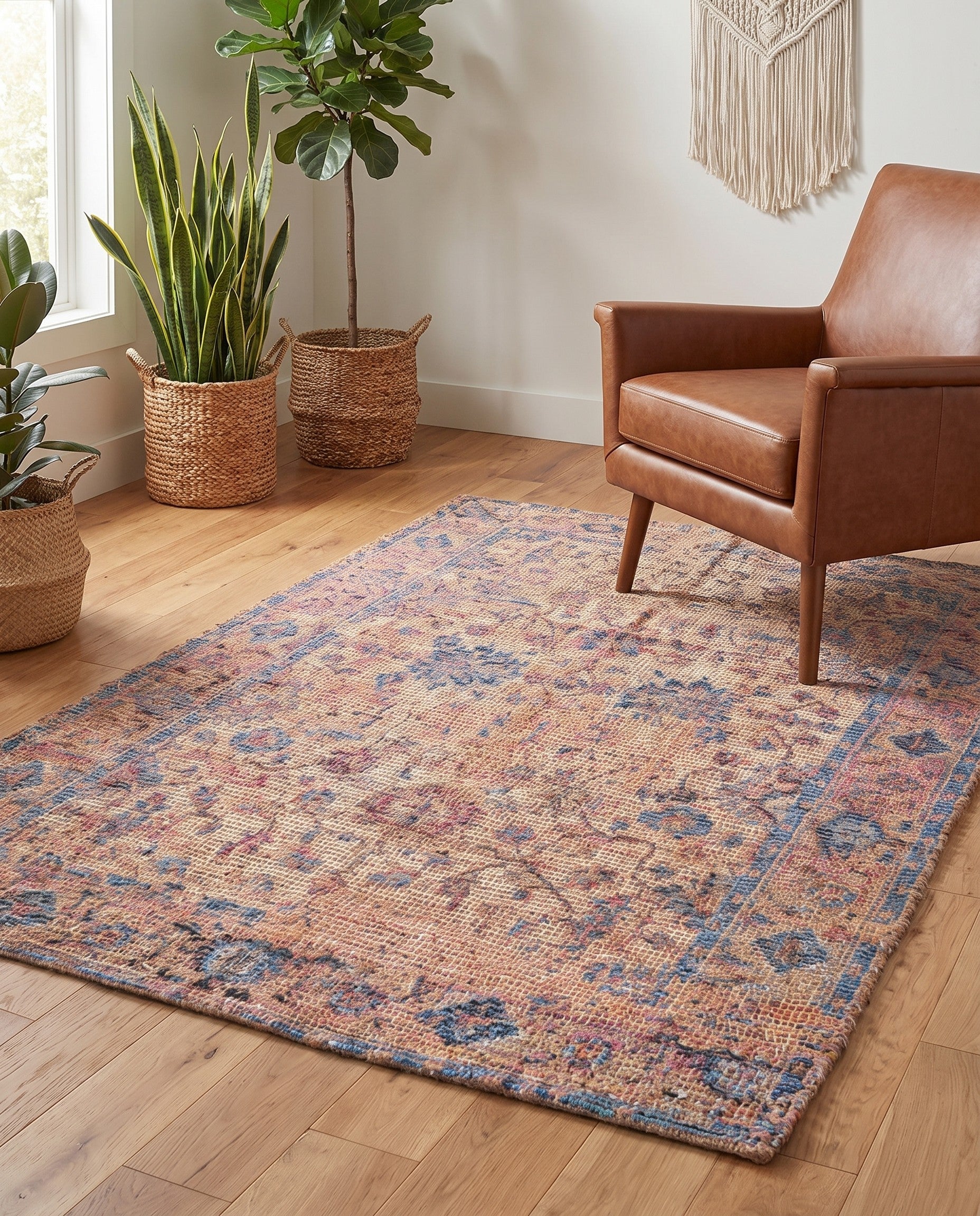 4' 1 x 6' 1 Hand Woven Chenille Jute Rug