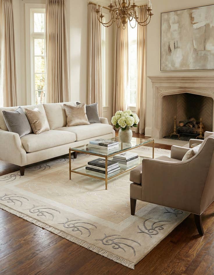 Detail image of 5' 7 x 7' 10 Hand Knotted Darya Wool Rug