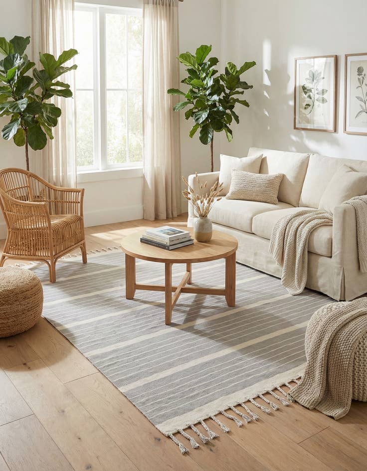 Detail image of 10' x 10'  Hand Woven Chindi Cotton Square Rug