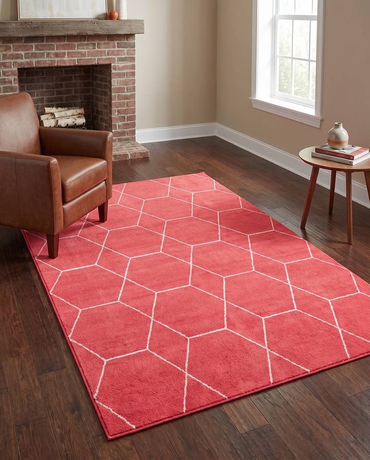 Detail image of 4' x 6' Lattice Frieze Rug