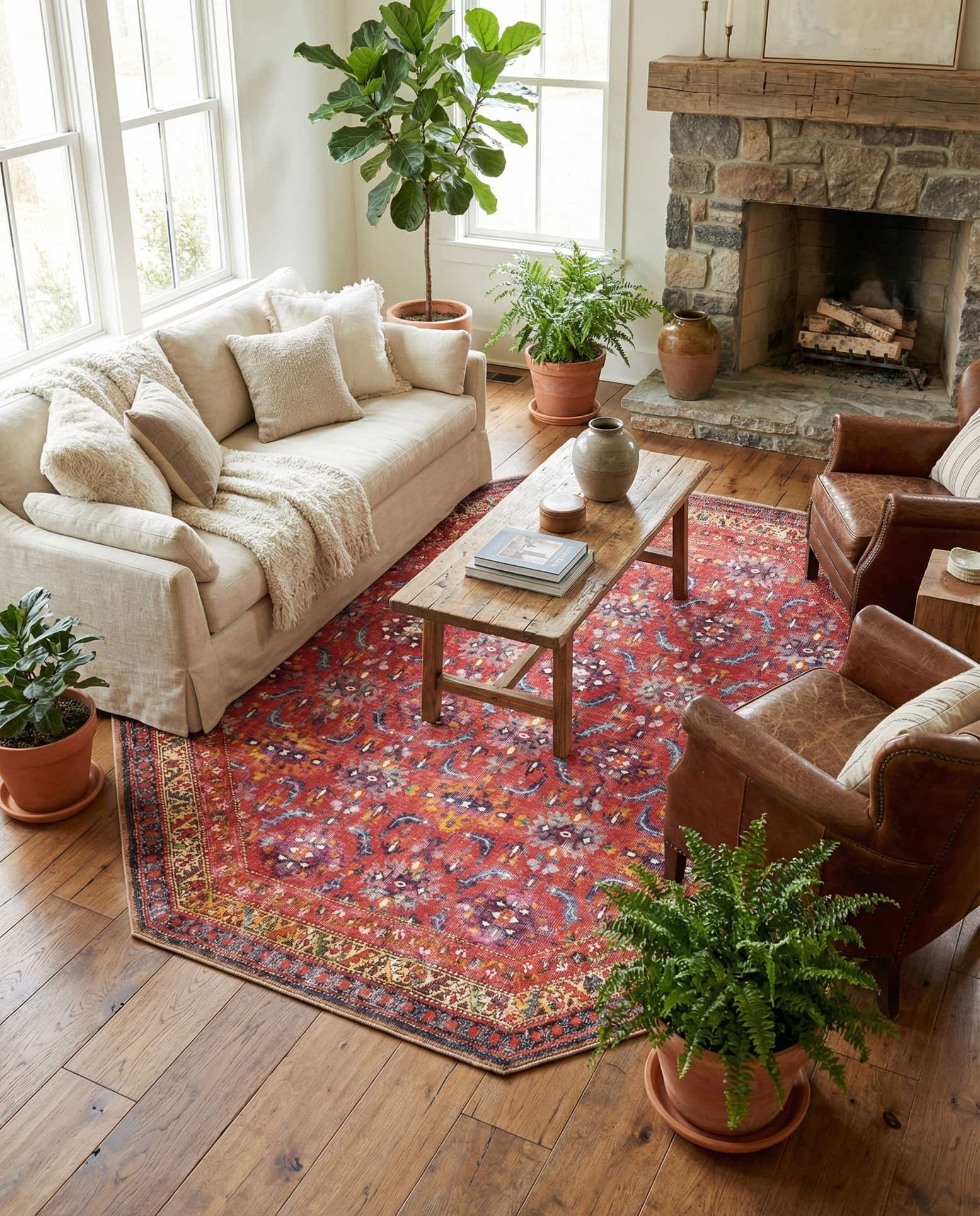 7' 6 x 7' 6 Washable Timeless Octagon Rug