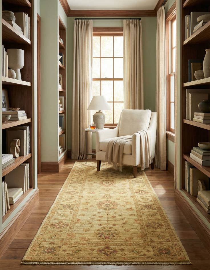 Detail image of 2' 9 x 6' 5  Hand Knotted Peshawar Ziegler Runner Rug