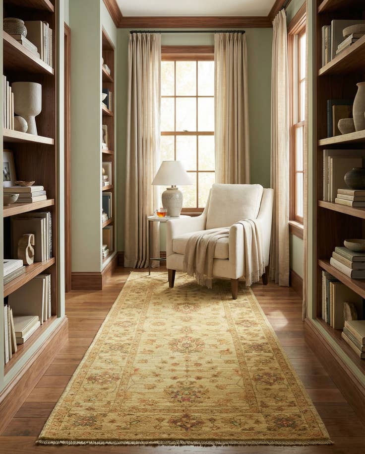 Detail image of 2' 9 x 6' 5 Hand Knotted Peshawar Ziegler Runner Rug