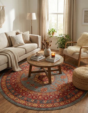Light Blue Sara Round Rug