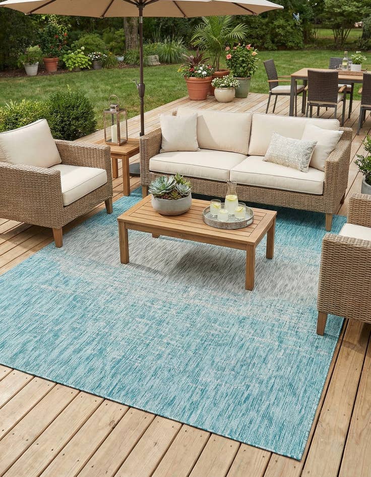 Detail image of  6' x 9'  Washable Modern Indoor / Outdoor Rug