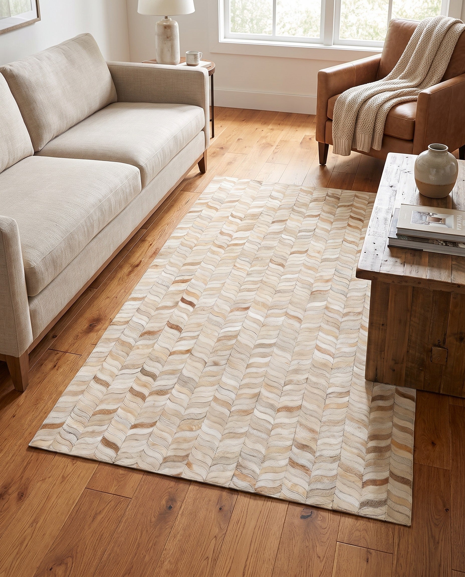 3' 11 x 6' Cowhide Stocks Rug
