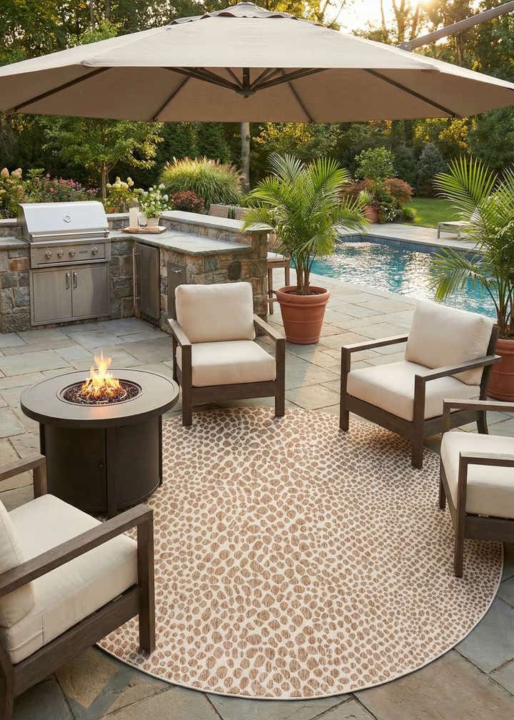 13' x 13' Easy-Clean Jill Zarin Cape Town Indoor / Outdoor Round Rug