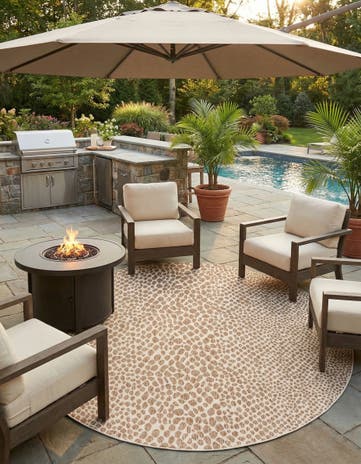13' x 13' Easy-Clean Jill Zarin Cape Town Indoor / Outdoor Round Rug