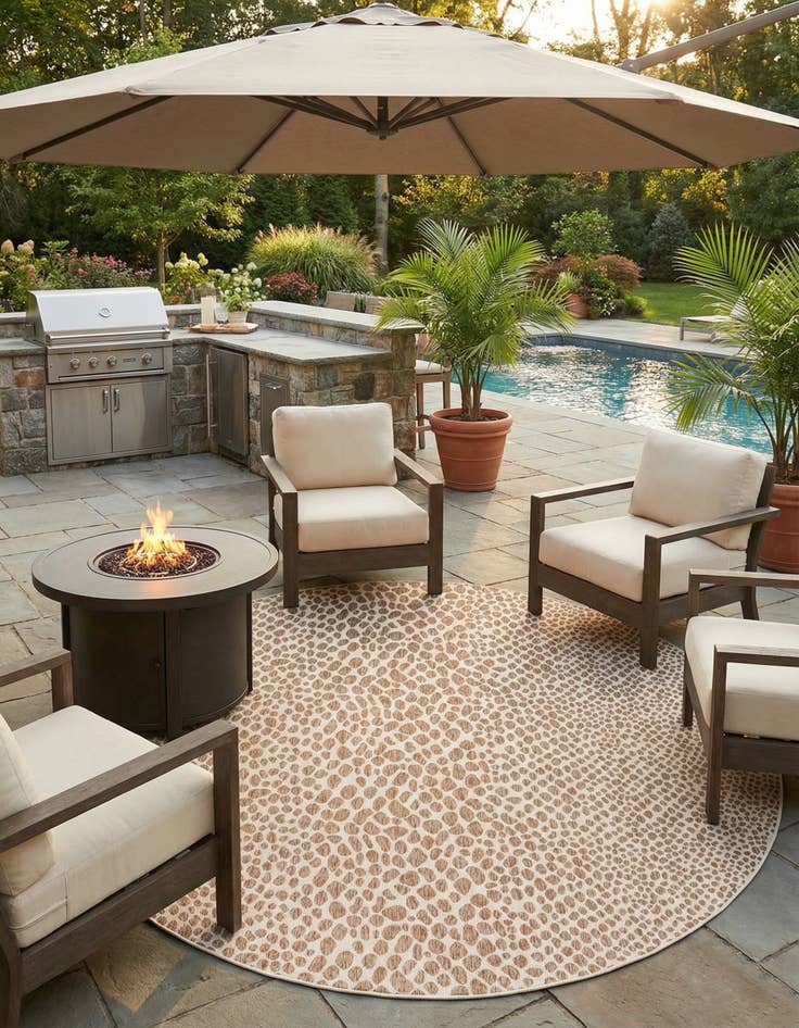 Detail image of 13' x 13'  Washable Jill Zarin Cape Town Indoor / Outdoor Round Rug