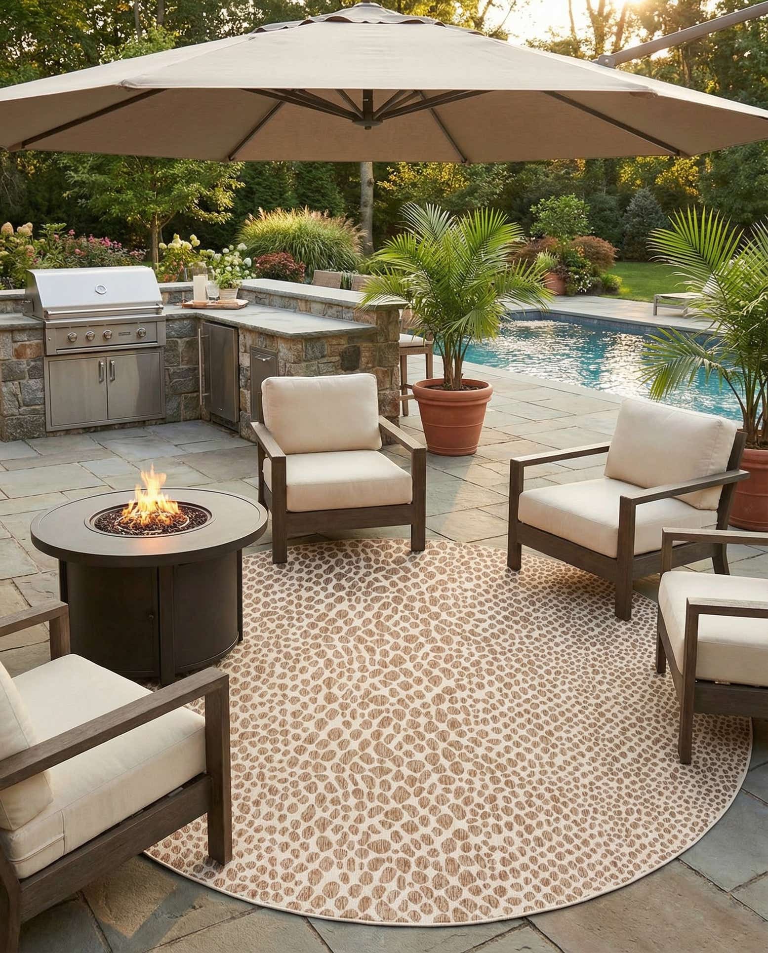 13' x 13' Easy-Clean Jill Zarin Cape Town Indoor / Outdoor Round Rug
