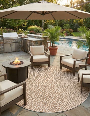 13' x 13' Easy-Clean Jill Zarin Cape Town Indoor / Outdoor Round Rug
