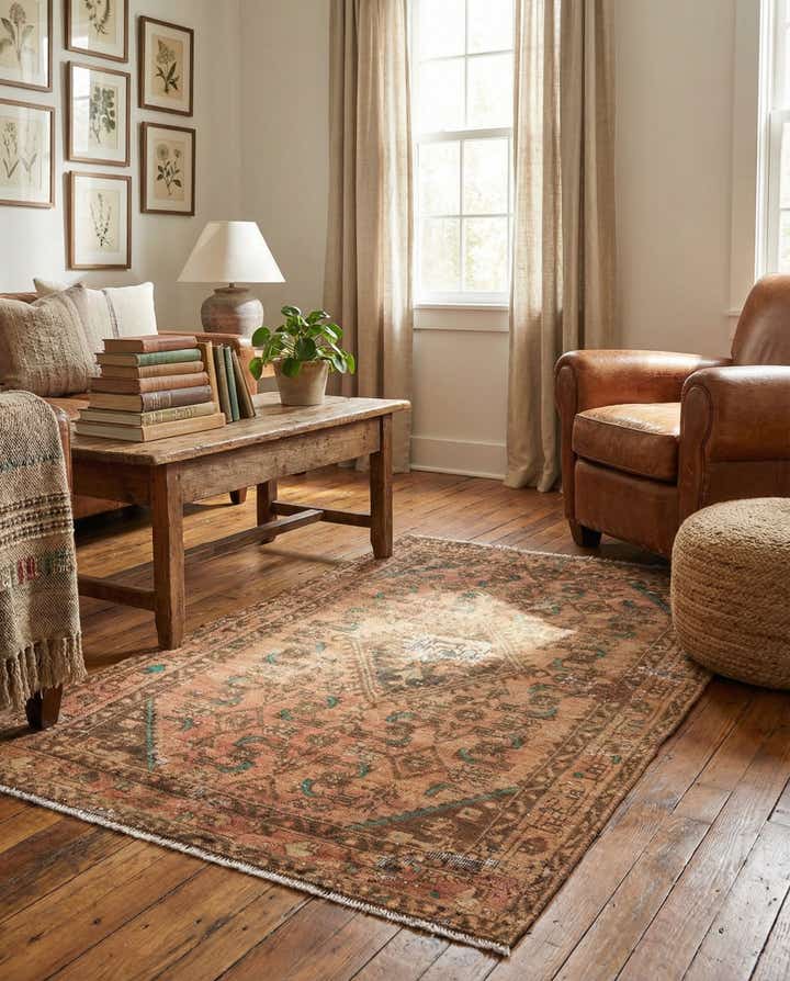 3' 4 x 5' 4 Hand Knotted Ultra Vintage Persian Wool Rug