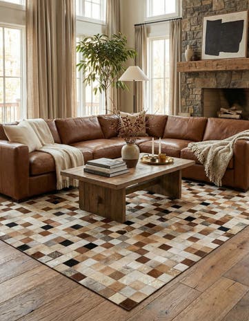 5' 1 x 8' 1 Cowhide - Patchwork Rug