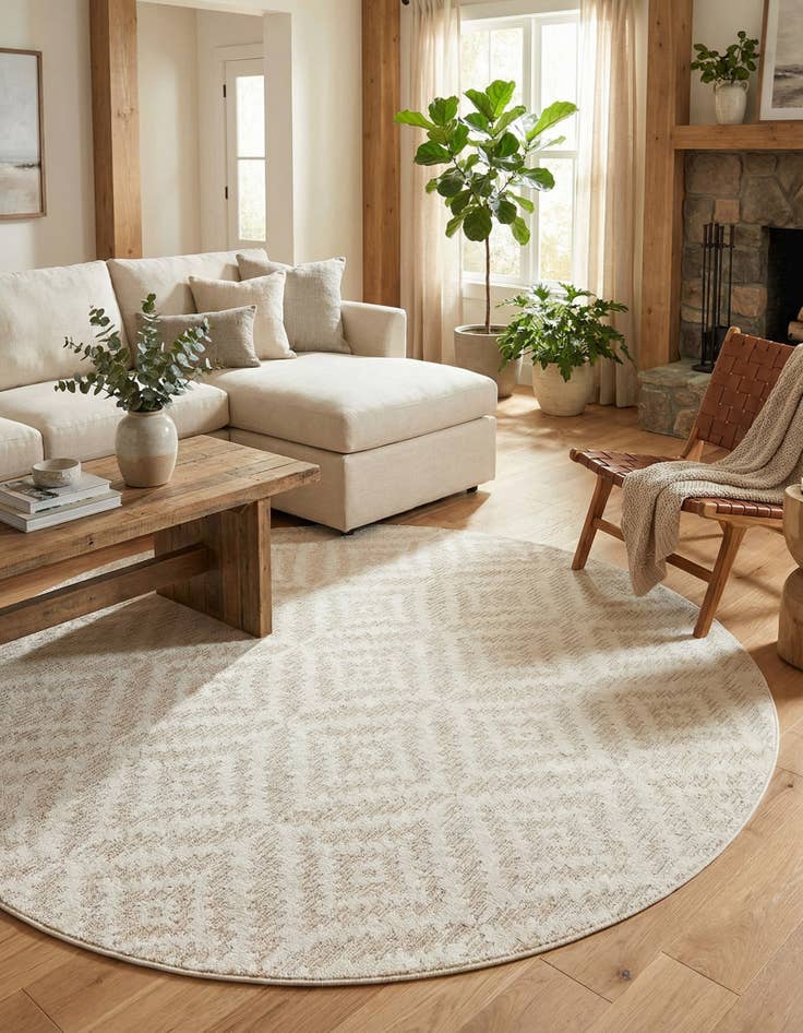 Detail image of 10' x 10'  Washable Sabrina Soto Indoor / Outdoor Round Rug
