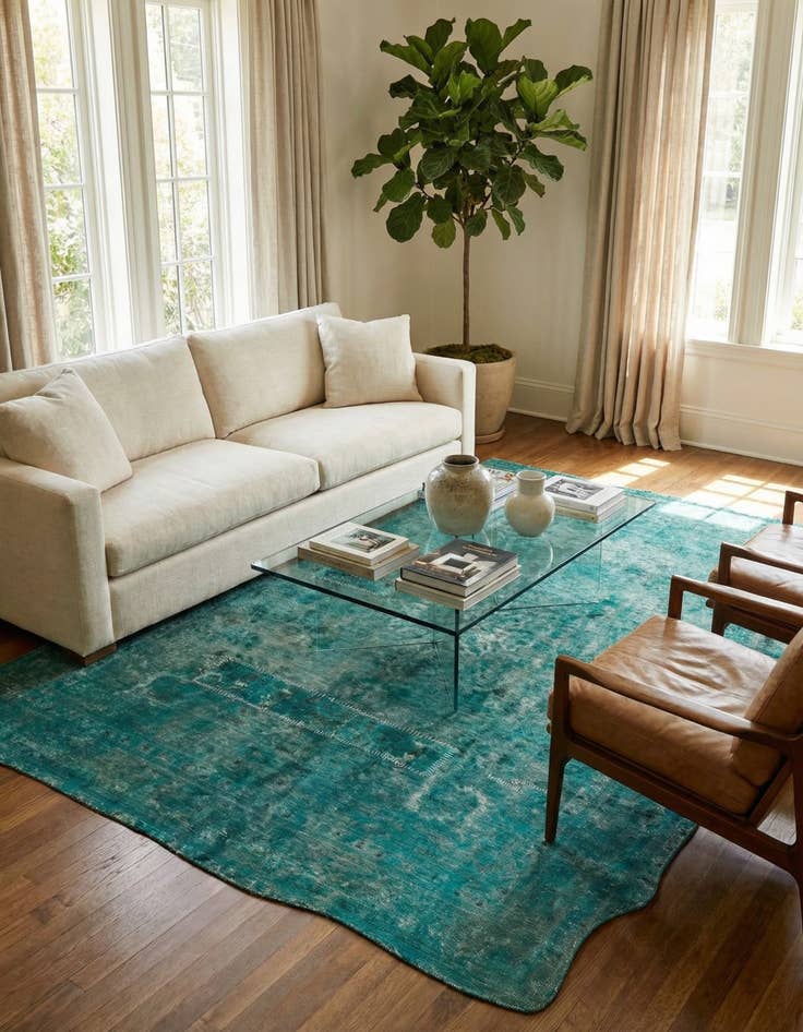 Detail image of 6' 5 x 9' 7  Hand Knotted Ultra Vintage Persian Wool Rug