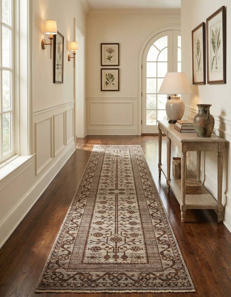 Detail image of  2' 10 x 9' 9  Hand Knotted Khotan Ziegler Oriental Runner Rug