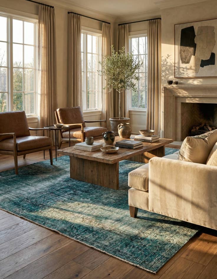 Detail image of 8' 9 x 8' 10  Hand Knotted Ultra Vintage Persian Wool Square Rug