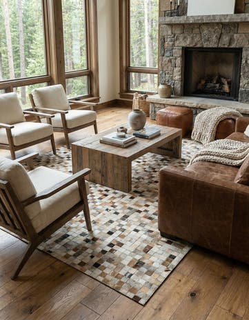 5' 1 x 8' 1 Cowhide - Patchwork Rug