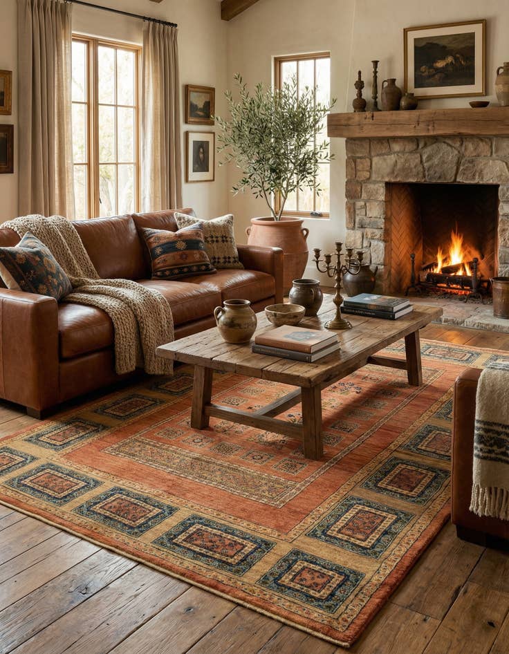 Detail image of 4' 9 x 6' 6 Luribaft Wool Rug